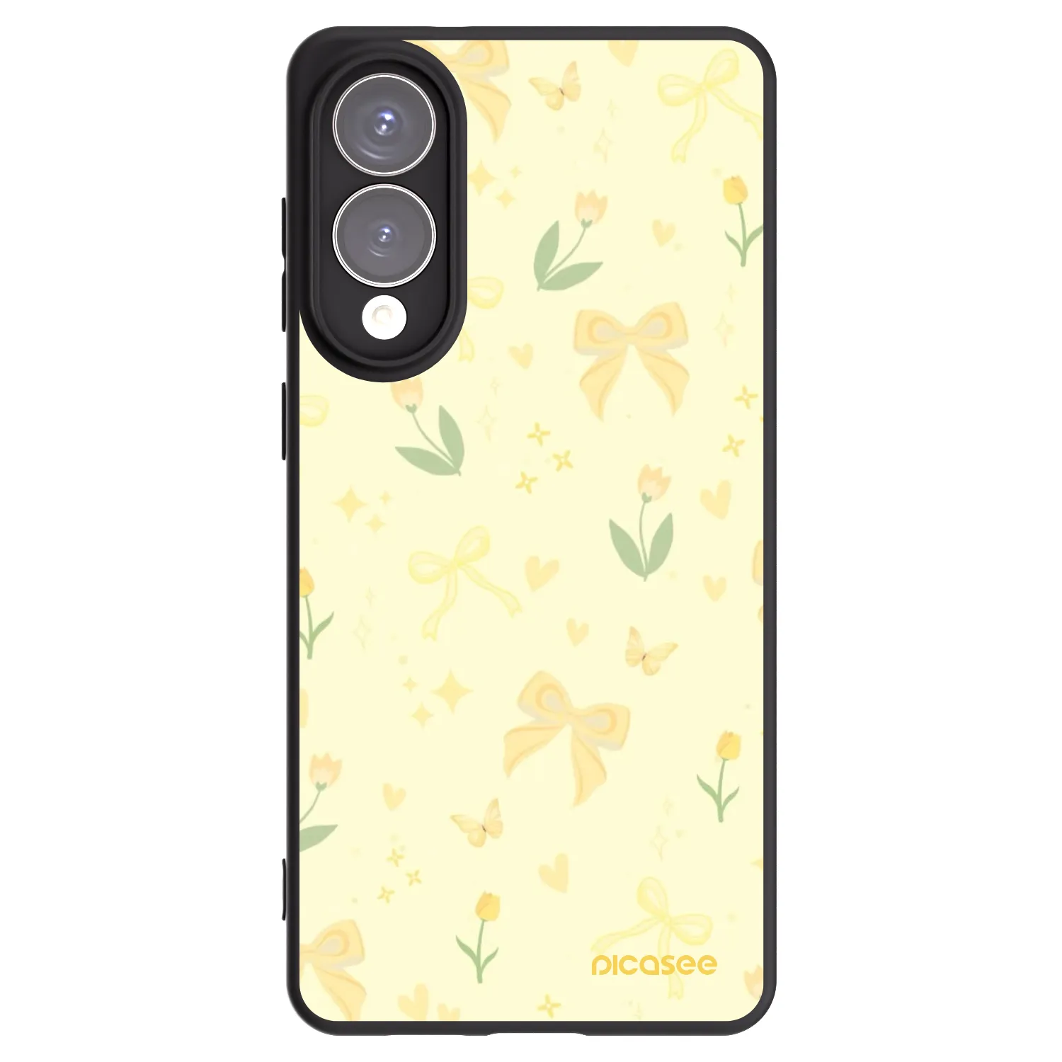Picasee Samsung Galaxy S25 Edge 5G Hülle - Schwarzes Silikon - Honey Blossom
