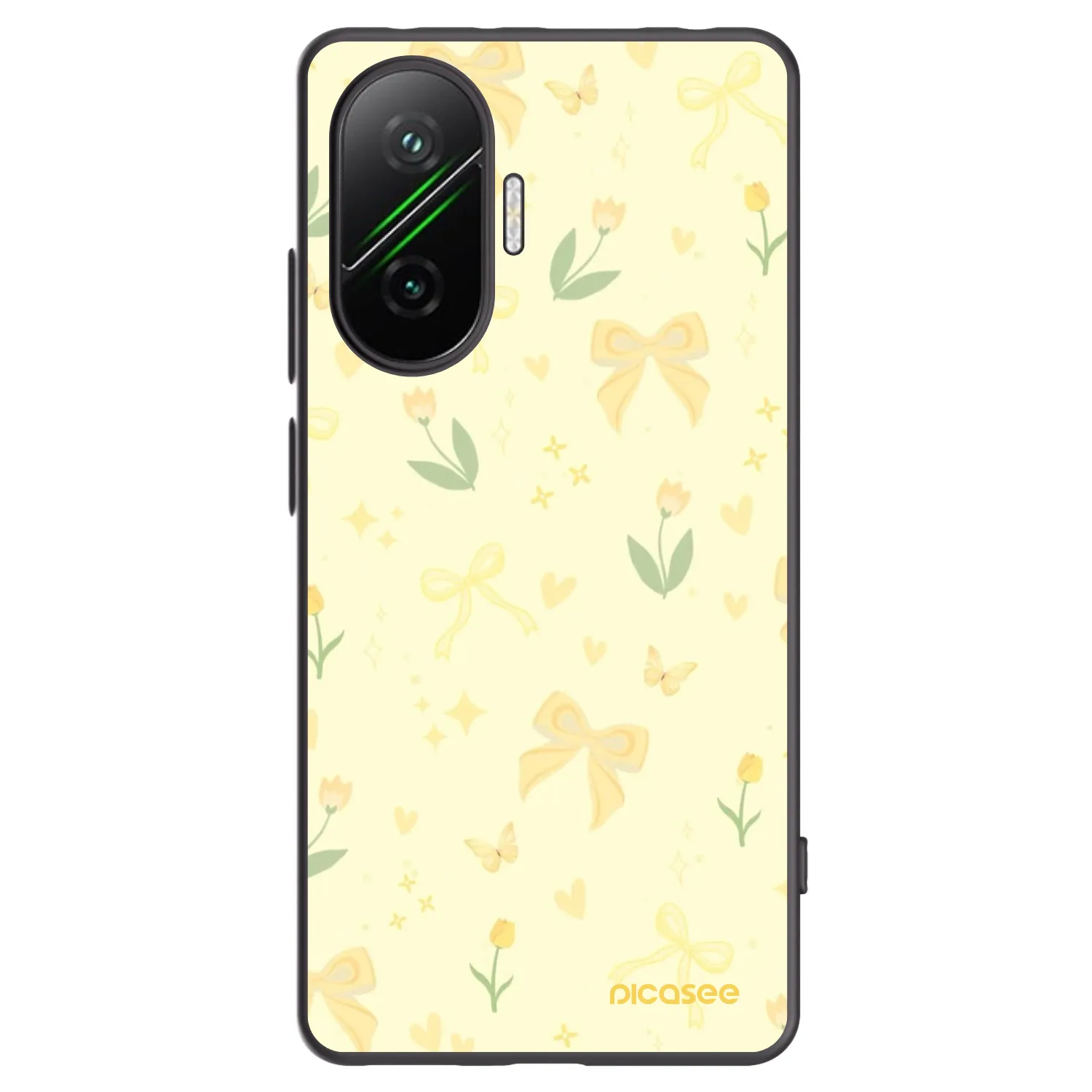 Picasee Xiaomi Poco F7 Pro 5G Hülle - Schwarzes Silikon - Honey Blossom