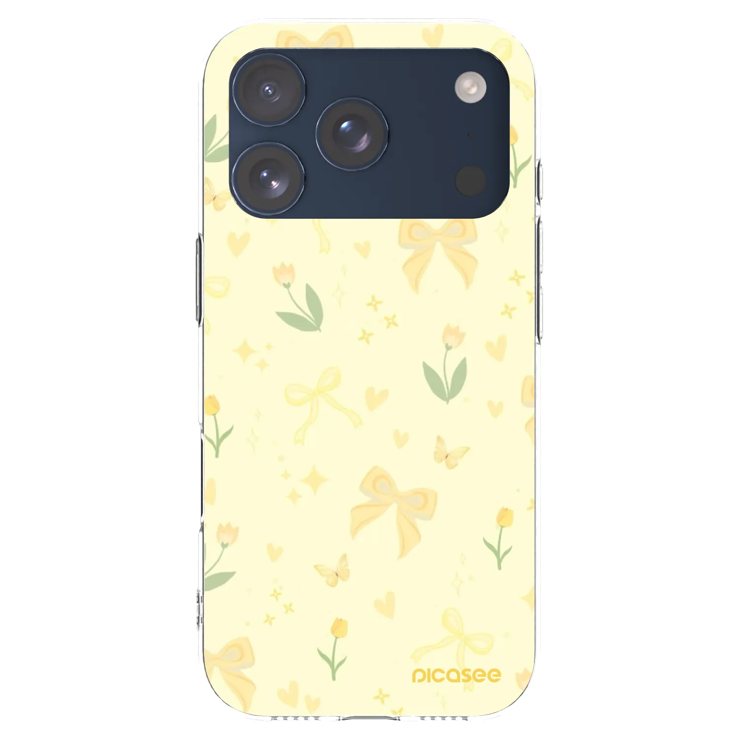 Picasee Apple iPhone 17 Pro Hülle - Transparentes Silikon - Honey Blossom