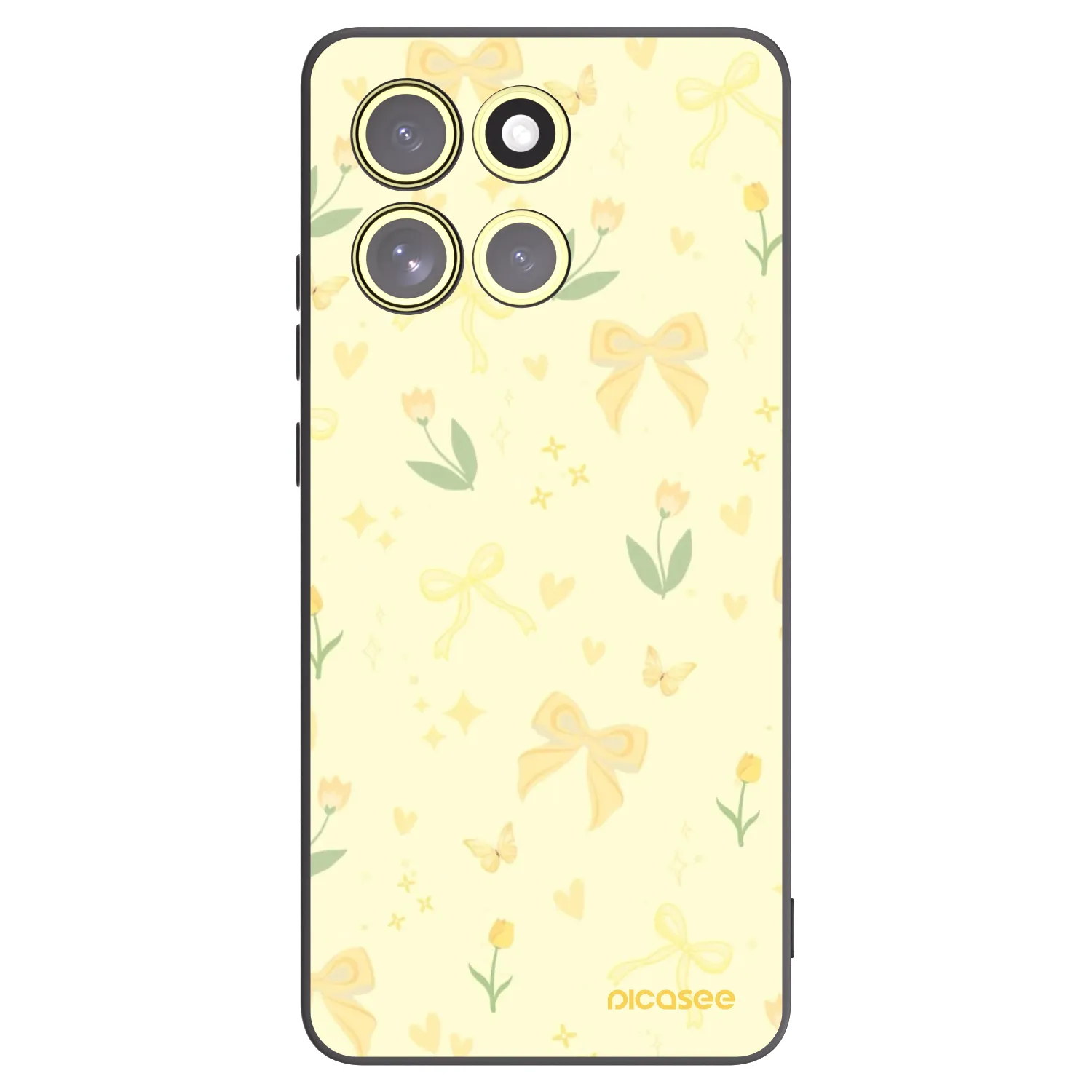 Picasee Motorola Moto G86 Power 5G Hülle - Schwarzes Silikon - Honey Blossom