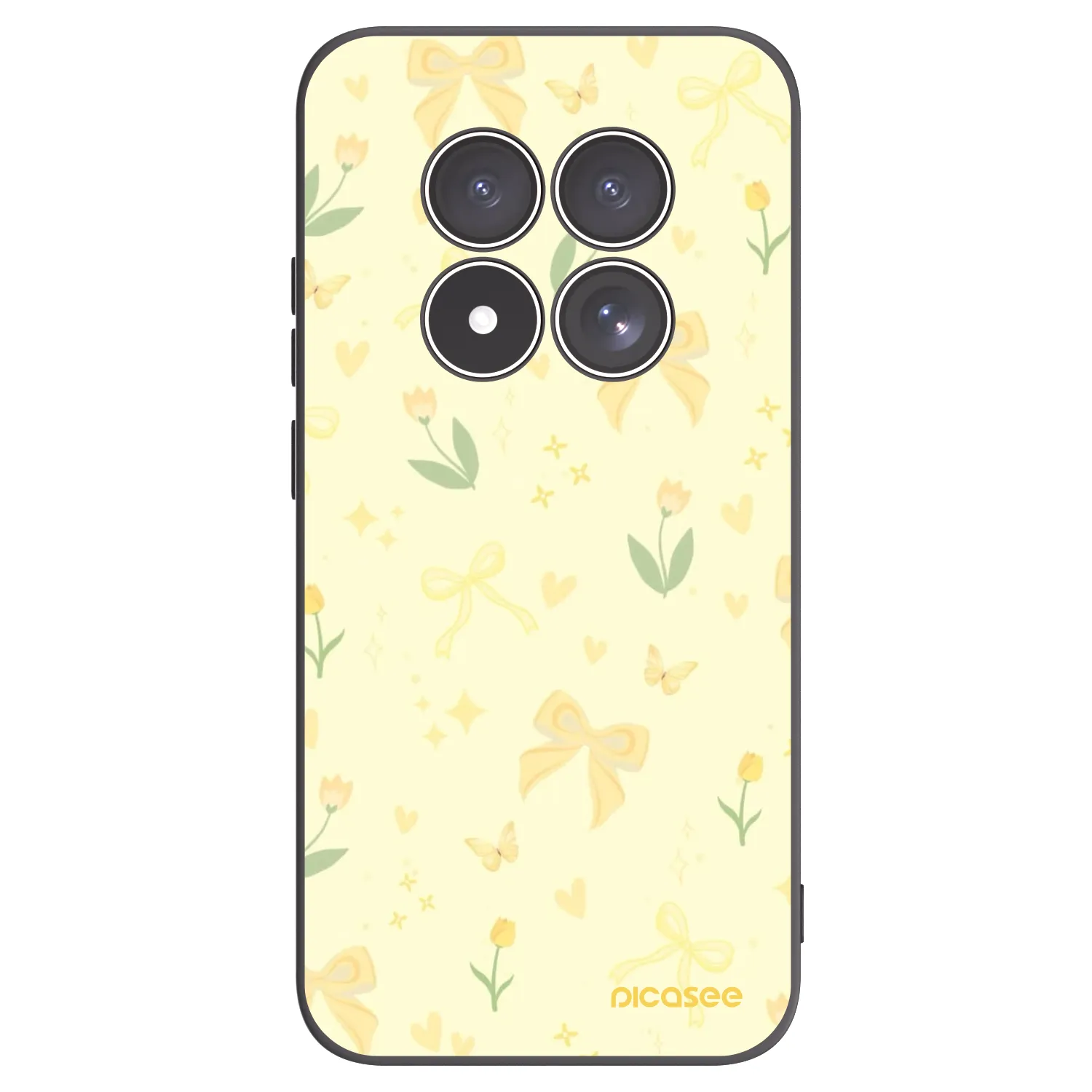 Picasee Xiaomi Redmi Note 15 Pro 5G Hülle - Schwarzes Silikon - Honey Blossom