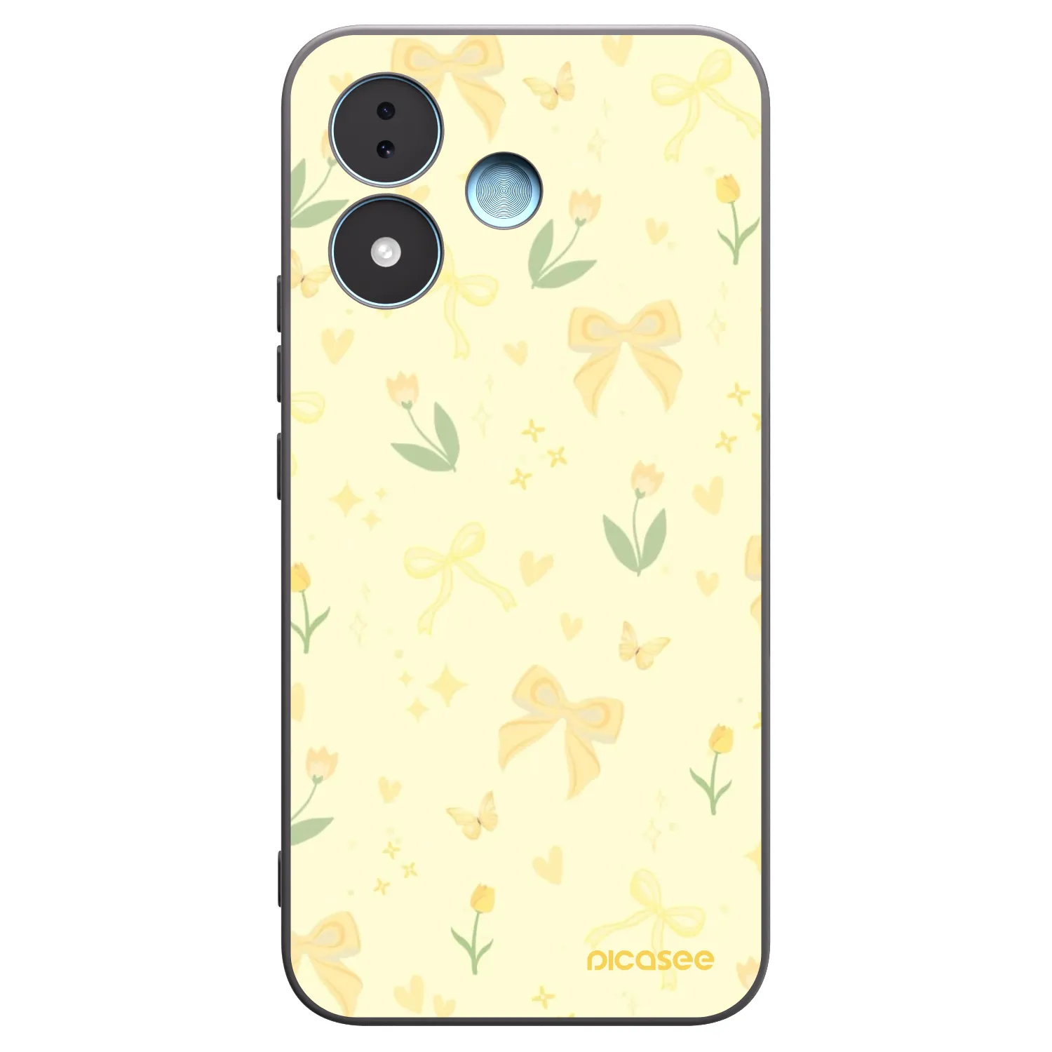 Picasee Xiaomi Redmi Note 17 5G Hülle - Schwarzes Silikon - Honey Blossom