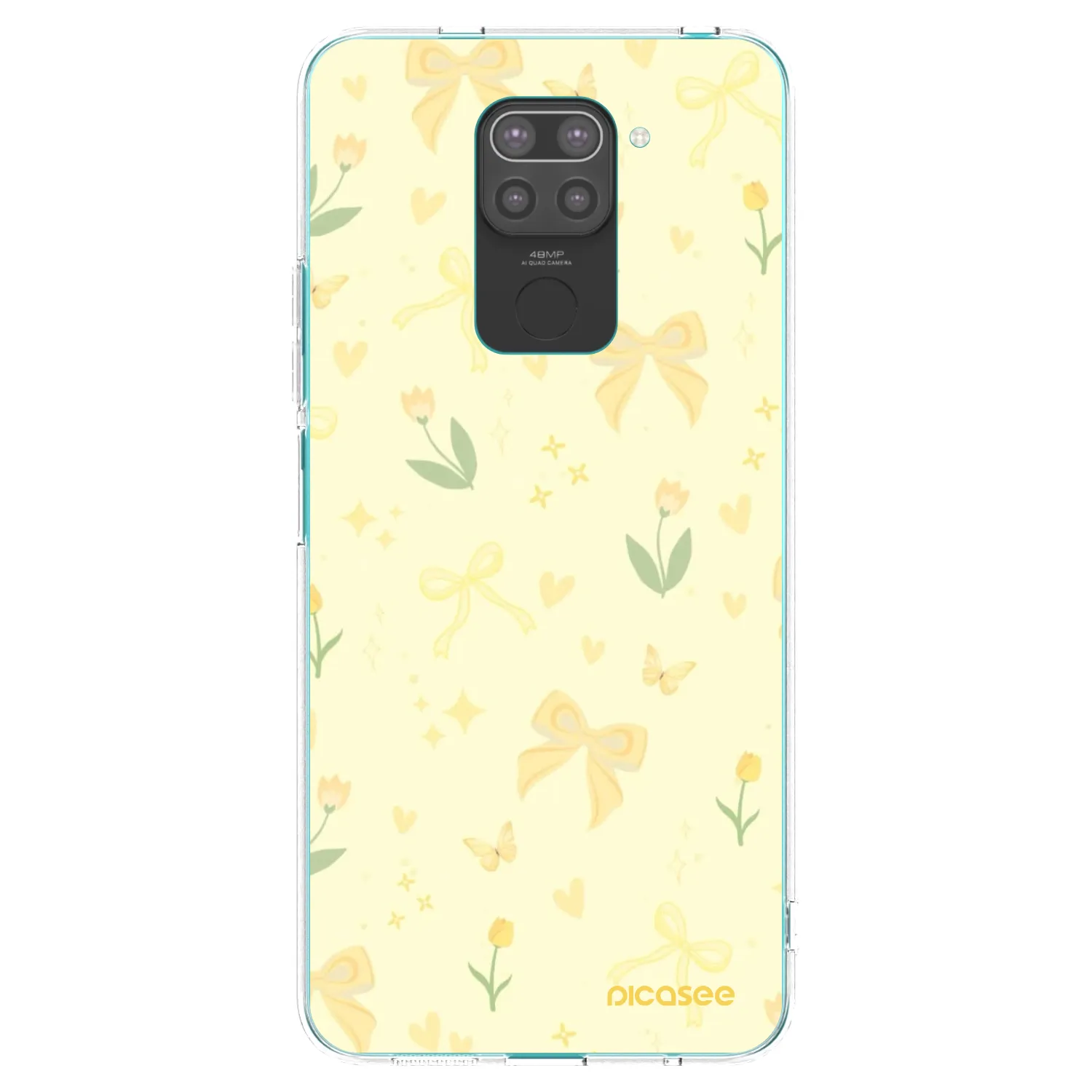 Picasee Xiaomi Redmi Note 9 Hülle - Schwarzes Silikon - Honey Blossom