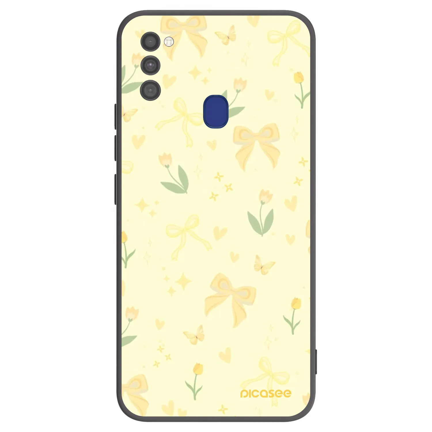 Picasee Samsung Galaxy M21 M215F Hülle - Schwarzes Silikon - Honey Blossom