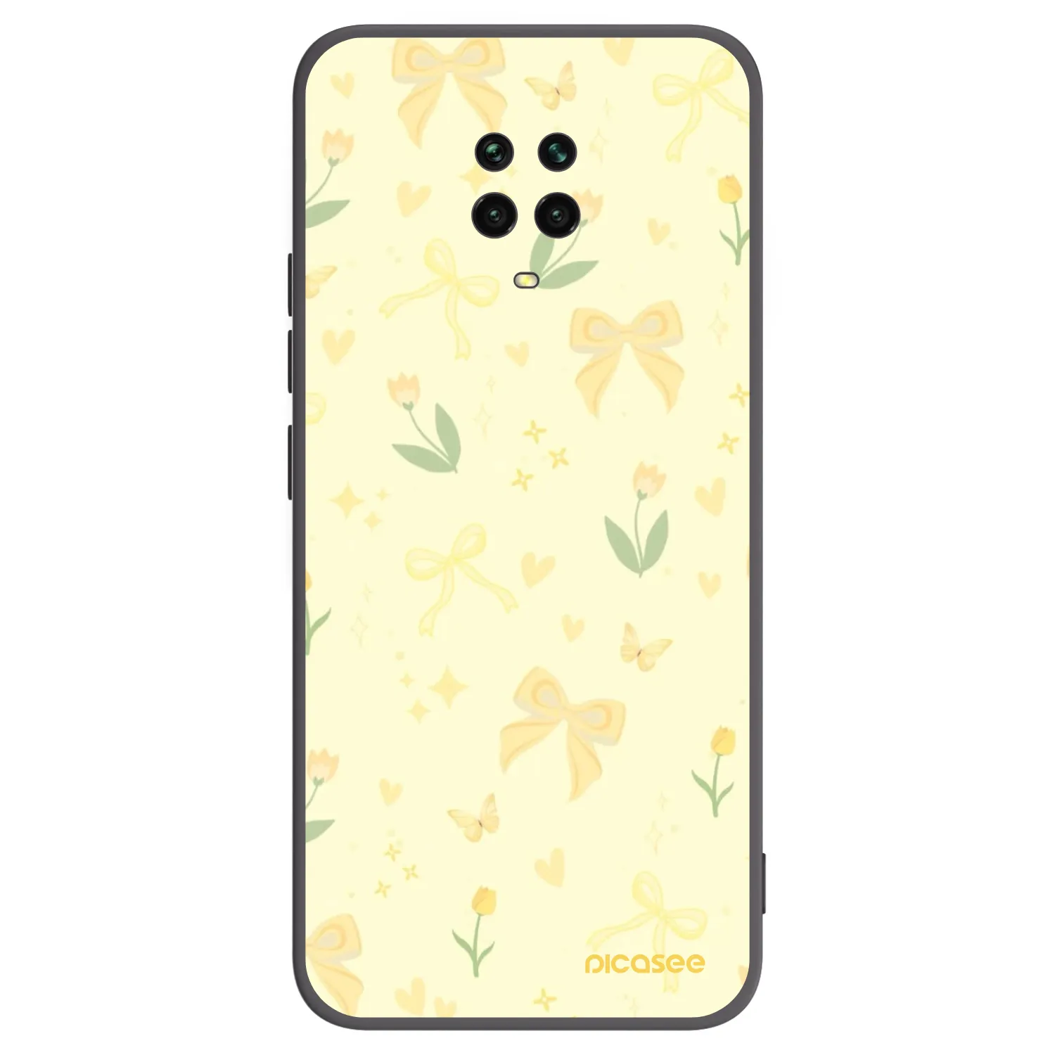 Picasee Xiaomi Redmi Note 9S Hülle - Schwarzes Silikon - Honey Blossom