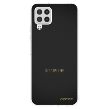 Picasee Samsung Galaxy A22 A225F 4G Hülle - Transparentes Silikon - Discipline