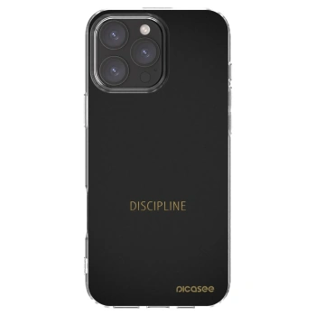 Picasee Apple iPhone 16 Pro Max Hülle - Transparentes Silikon - Discipline