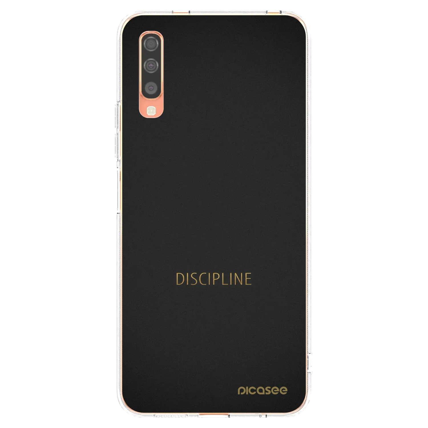 Picasee Samsung Galaxy A70 A705F Hülle - Transparentes Silikon - Discipline