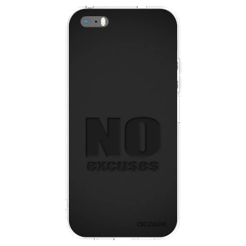 Picasee Apple iPhone 5/5S/SE Hülle - Transparentes Silikon - No Excuses