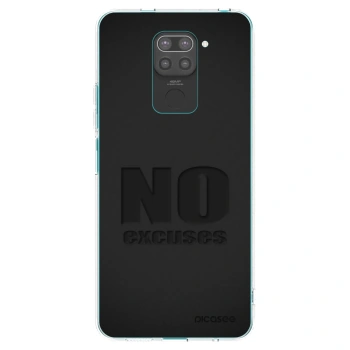 Picasee Xiaomi Redmi Note 9 Hülle - Schwarzes Silikon - No Excuses