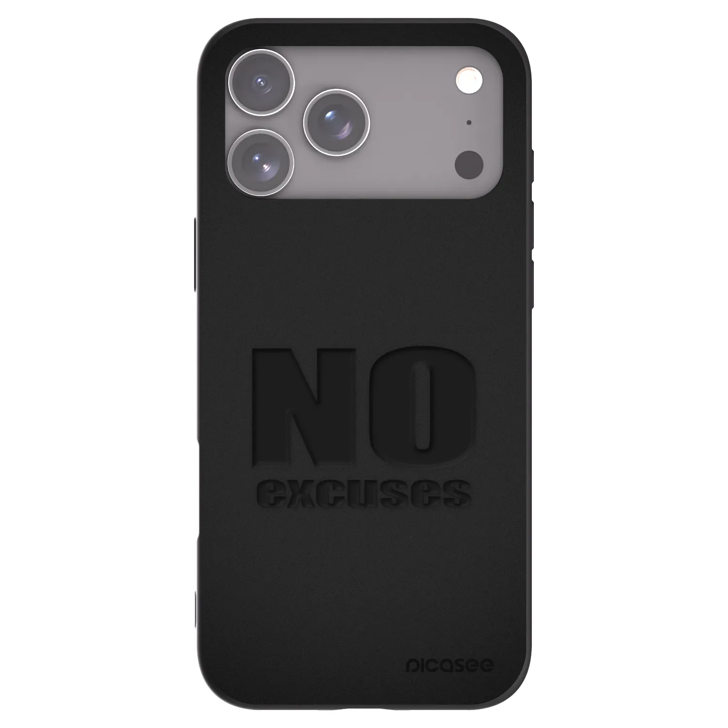Picasee Apple iPhone 17 Pro Max Hülle - Schwarzes Silikon - No Excuses