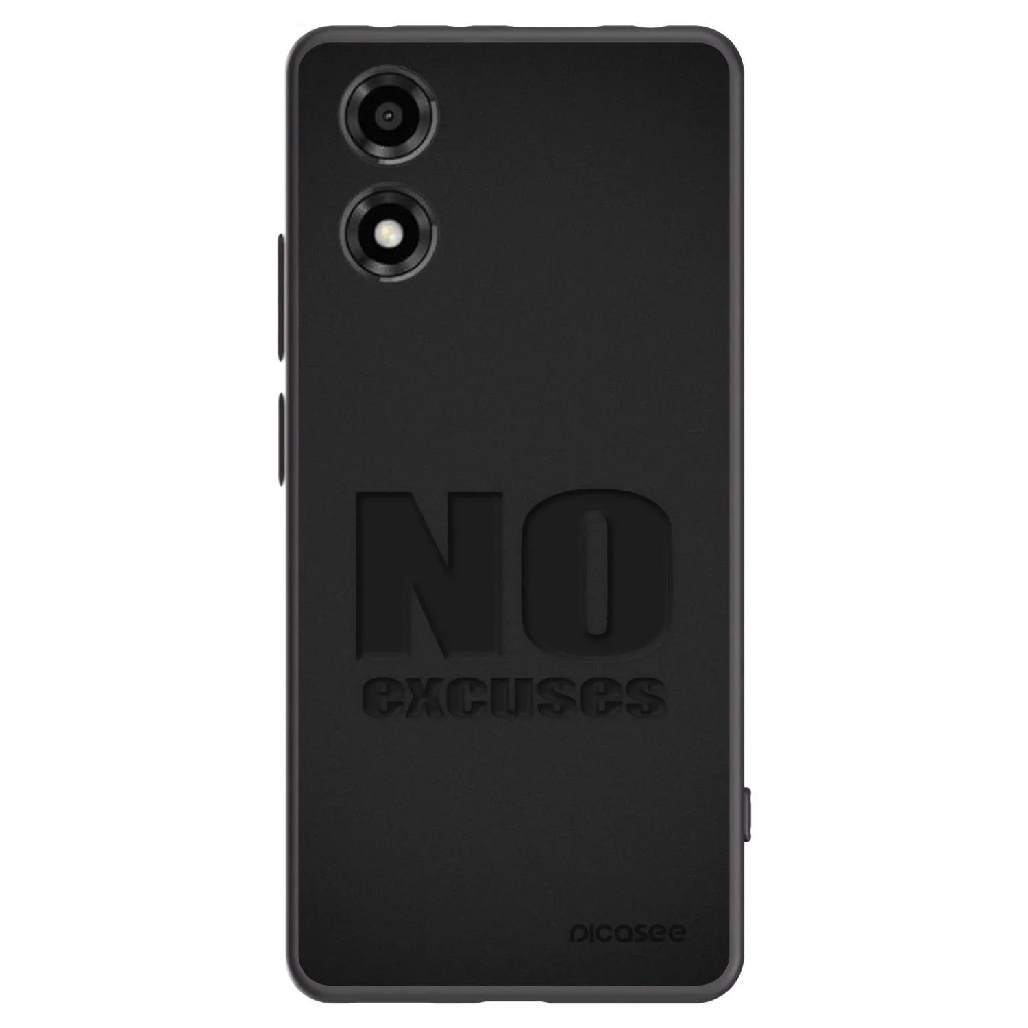 Picasee Motorola Moto E14 Hülle - Schwarzes Silikon - No Excuses