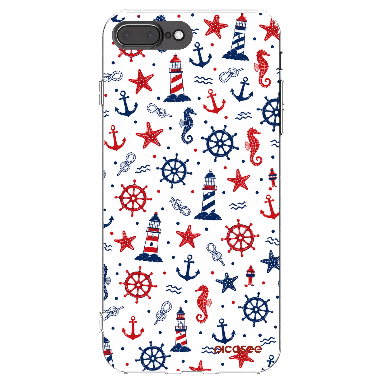 Picasee Apple iPhone 8 Plus Hülle - Transparentes Silikon - Sailor Vibes