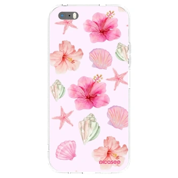 Picasee Apple iPhone 5/5S/SE Hülle - Transparentes Silikon - Blush Lagoon