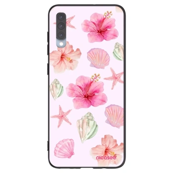 Picasee Samsung Galaxy A70 A705F Hülle - Schwarzes Silikon - Blush Lagoon