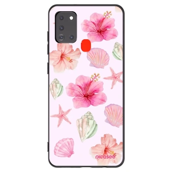 Picasee Samsung Galaxy A21s Hülle - Schwarzes Silikon - Blush Lagoon