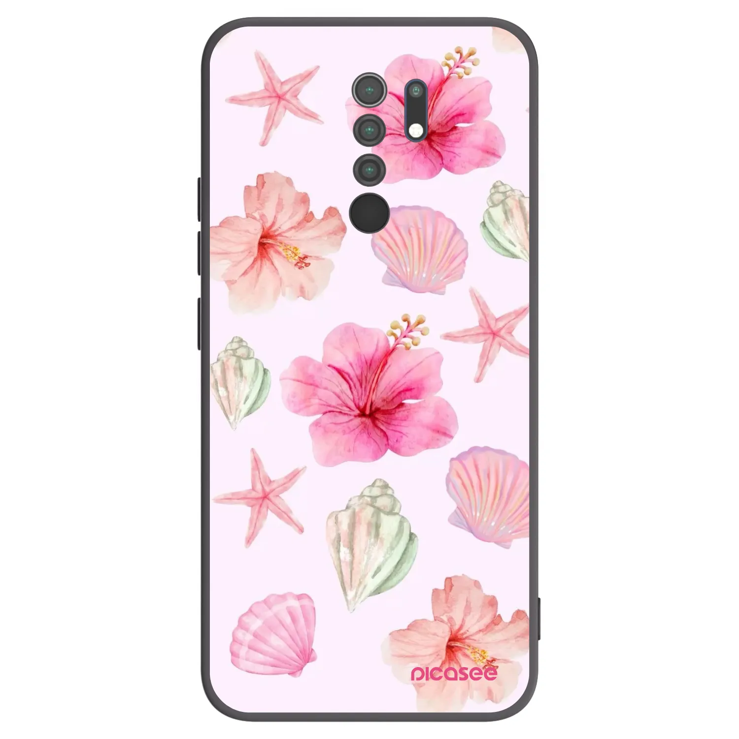 Picasee Xiaomi Redmi 9 Hülle - Schwarzes Silikon - Blush Lagoon