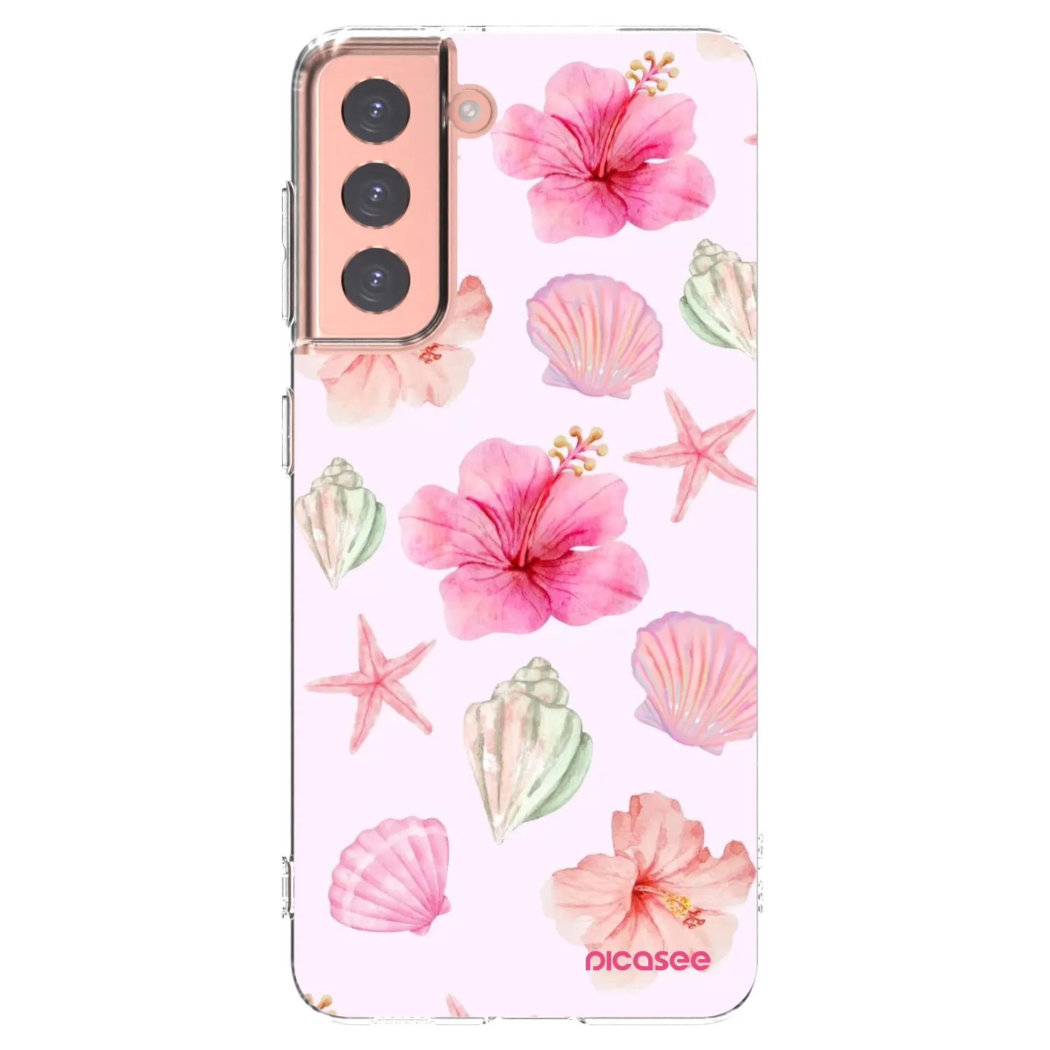 Picasee Samsung Galaxy S21 5G G991B Hülle - Transparentes Silikon - Blush Lagoon