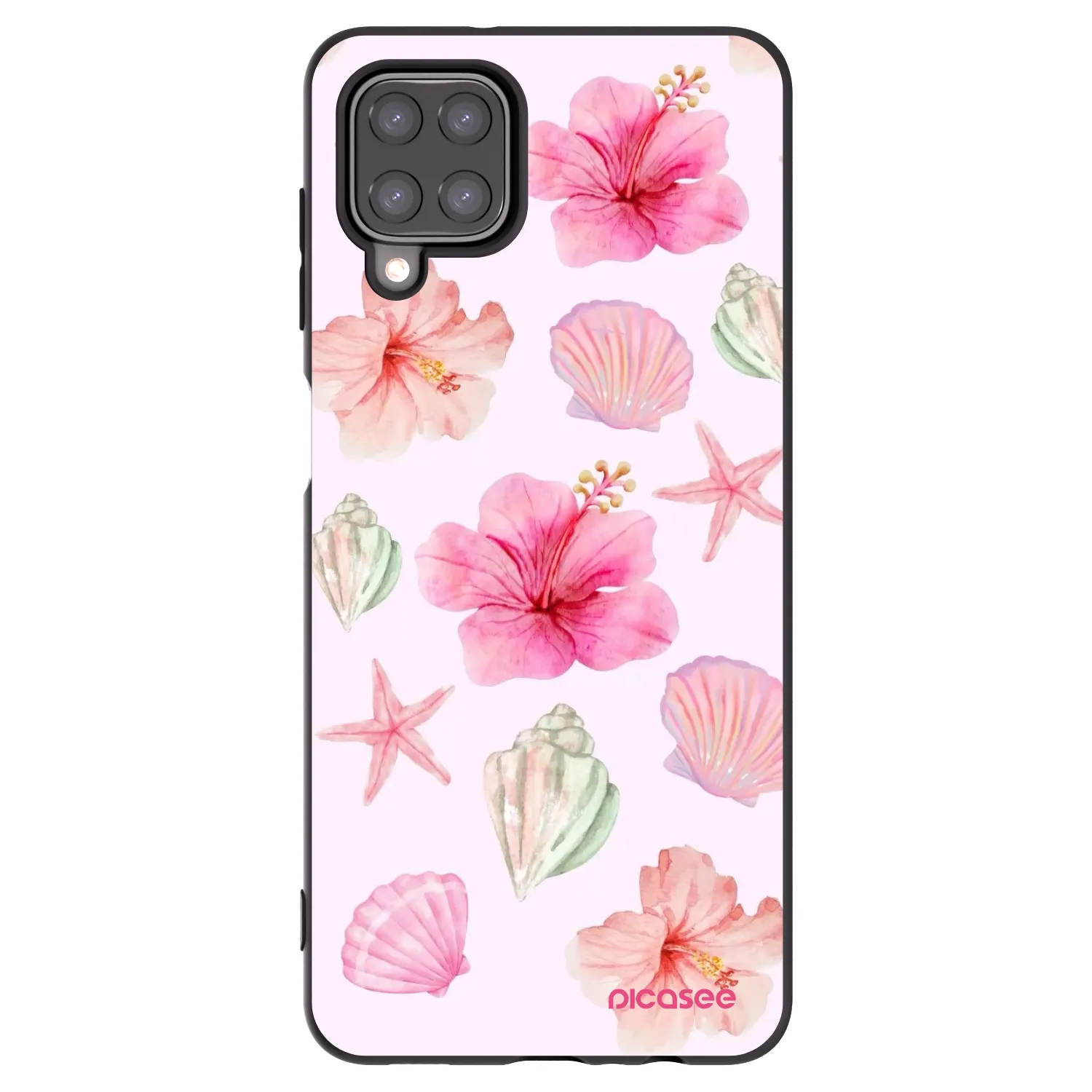 Picasee Samsung Galaxy A12 A125F Hülle - Schwarzes Silikon - Blush Lagoon