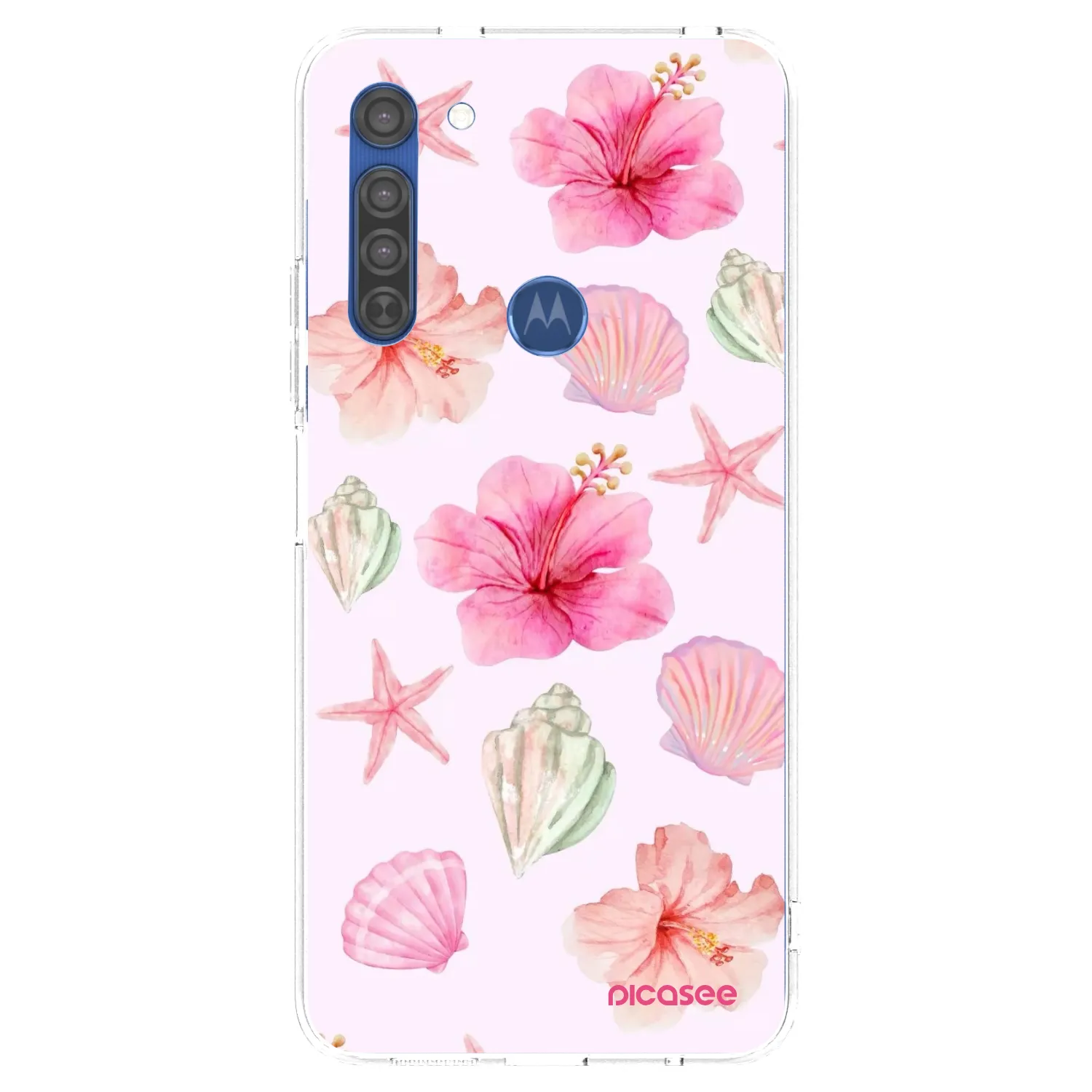 Picasee Motorola Moto G8 Hülle - Transparentes Silikon - Blush Lagoon