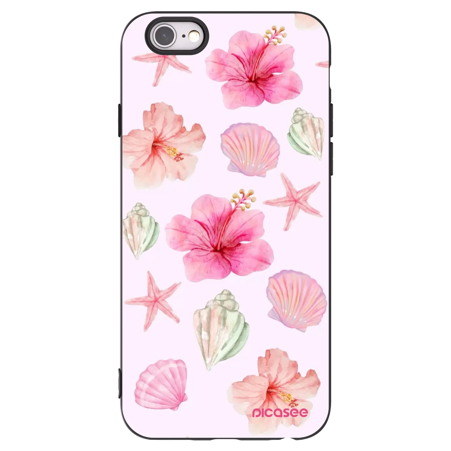 Picasee Apple iPhone 6/6S Hülle - Schwarzes Silikon - Blush Lagoon