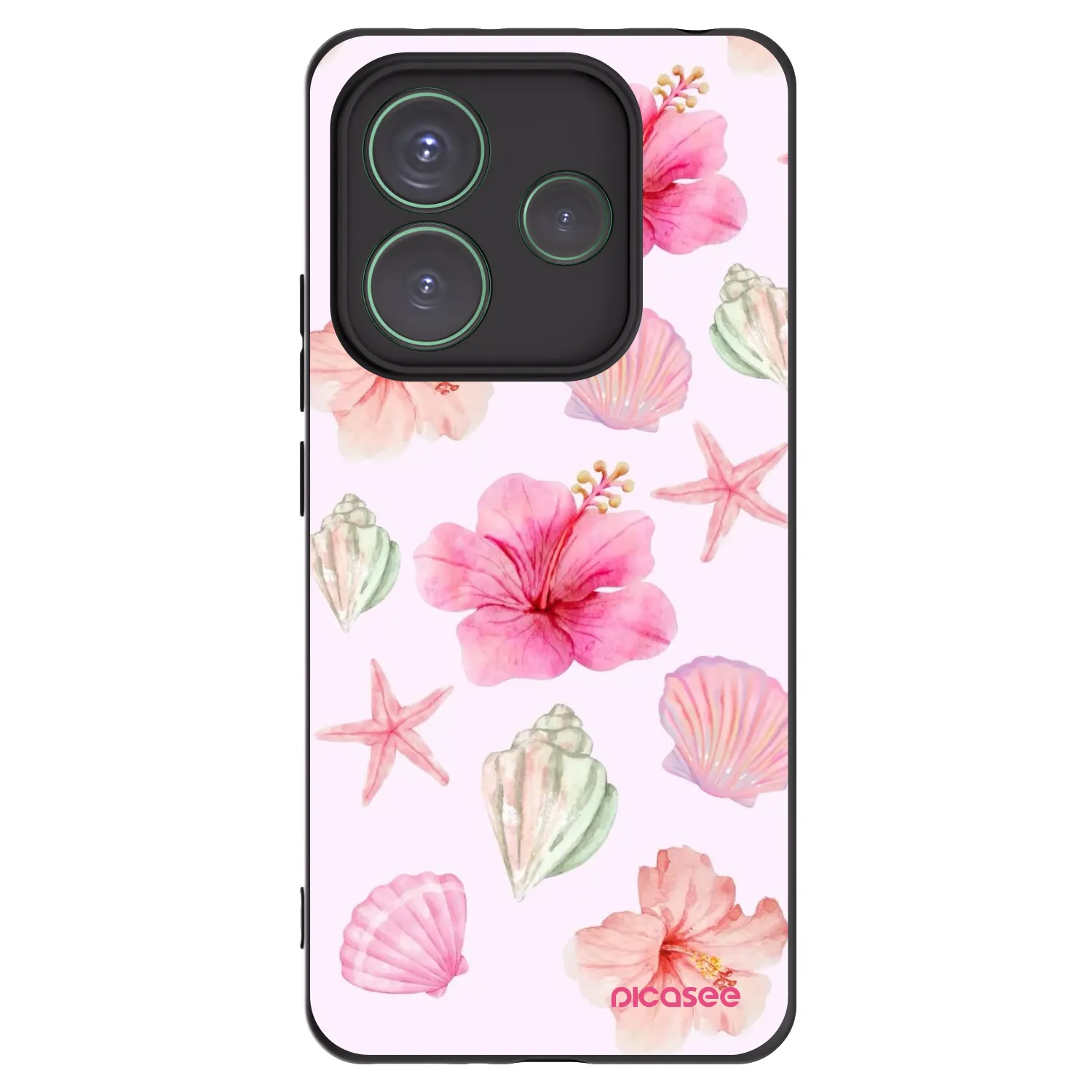 Picasee Xiaomi Redmi Note 14 5G Hülle - Schwarzes Silikon - Blush Lagoon