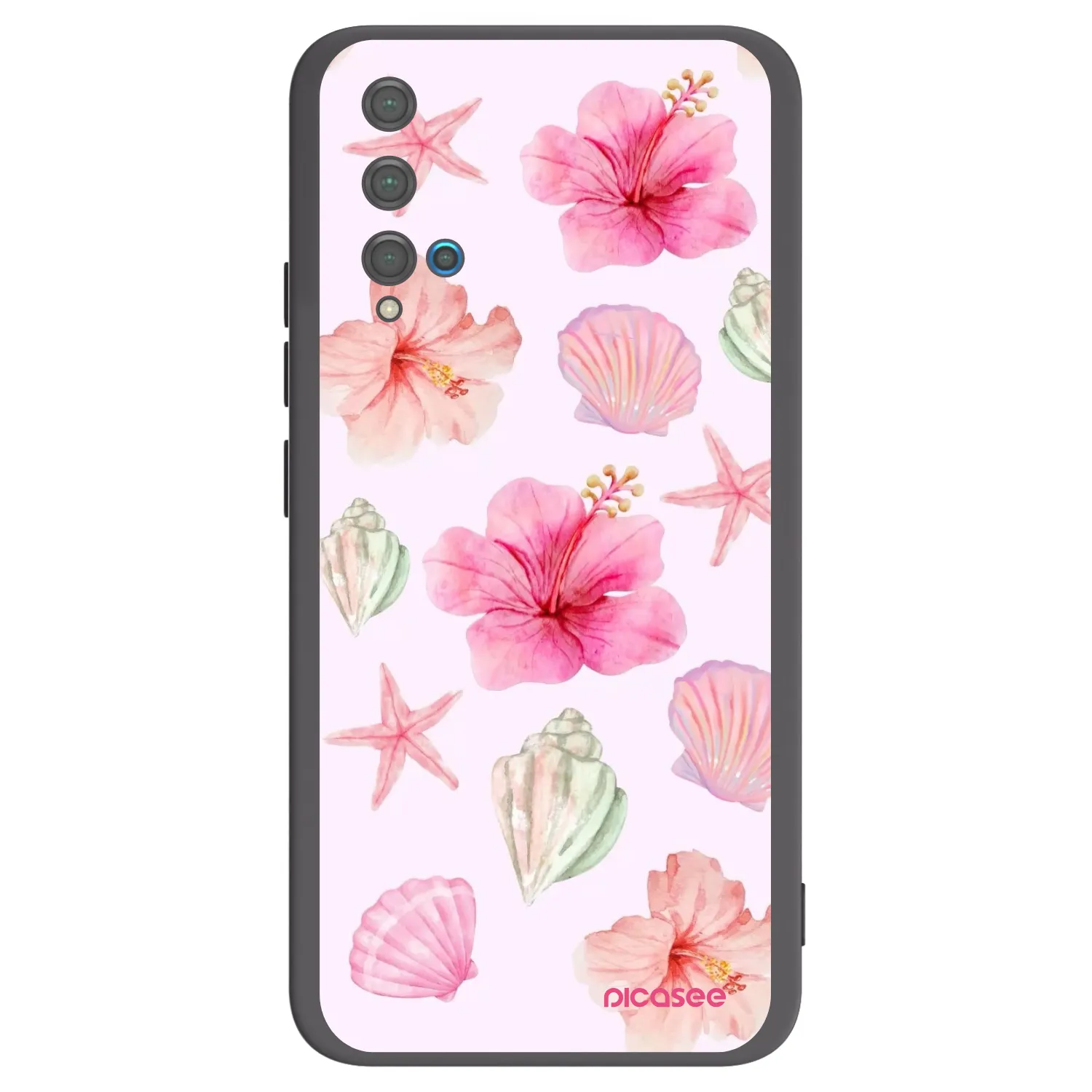 Picasee Huawei Nova 5T Hülle - Schwarzes Silikon - Blush Lagoon