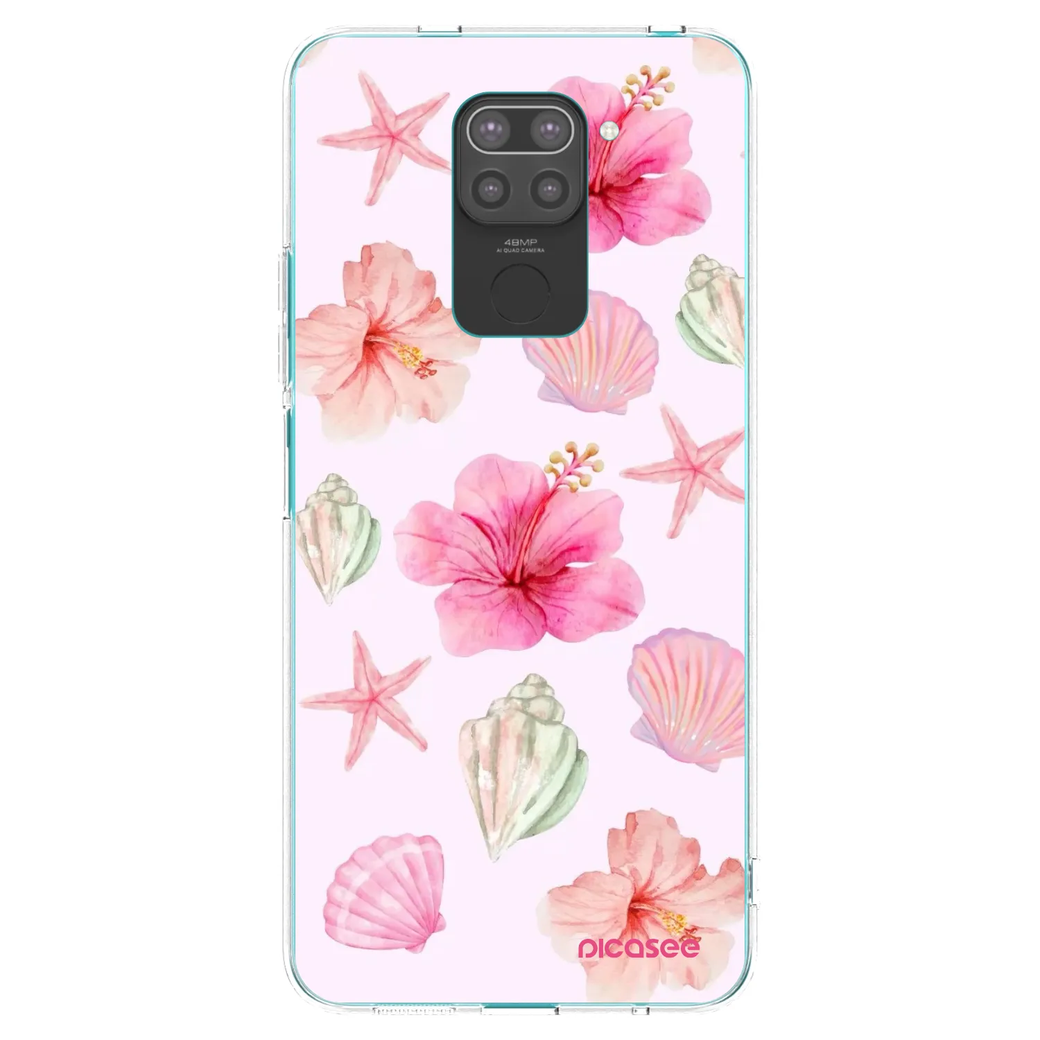 Picasee Xiaomi Redmi Note 9 Hülle - Schwarzes Silikon - Blush Lagoon