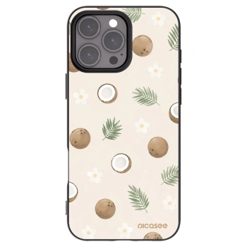 Picasee Apple iPhone 16 Pro Max Hülle - Schwarzes Silikon - Coconut Breeze