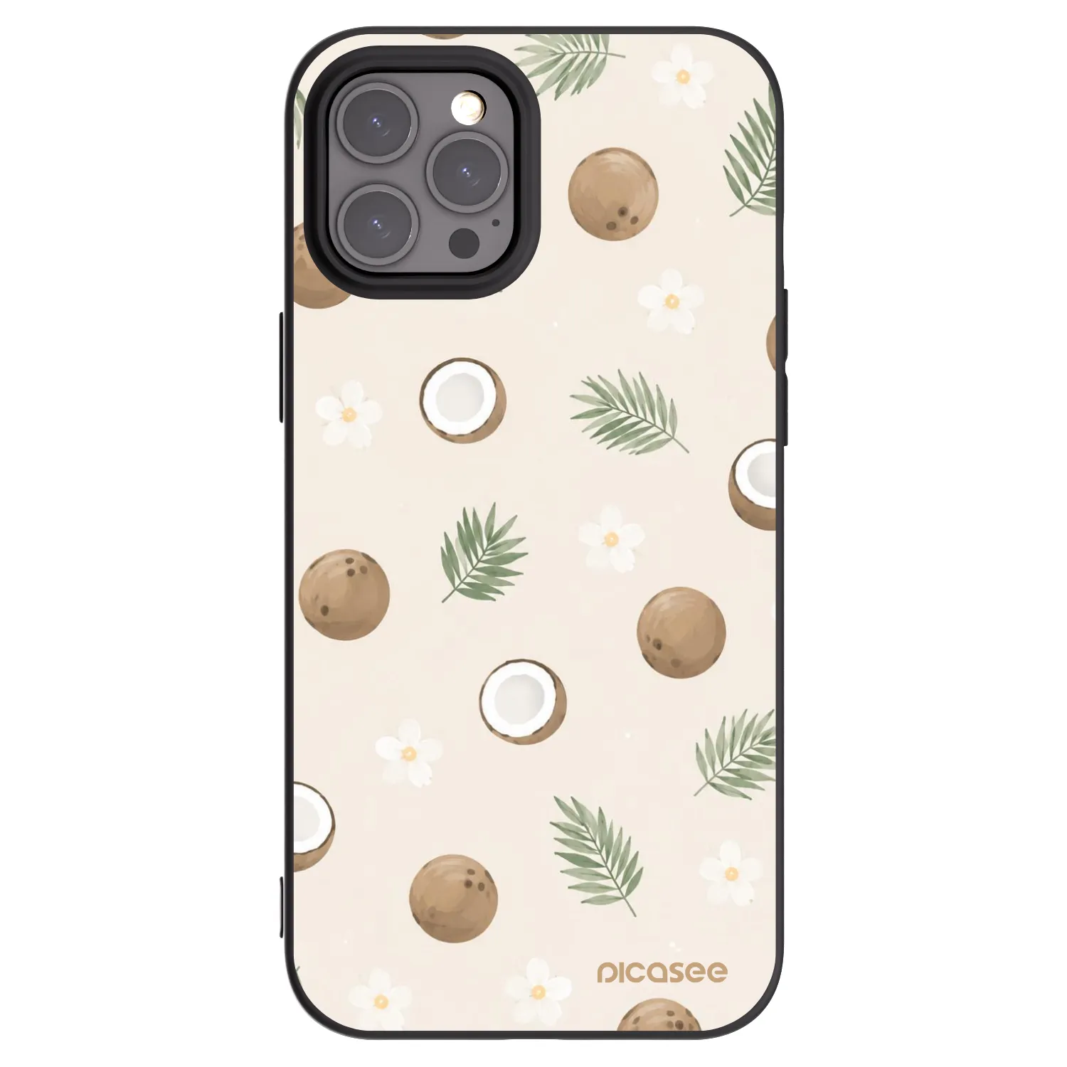 Picasee Apple iPhone 12 Pro Max Hülle - Schwarzes Silikon - Coconut Breeze
