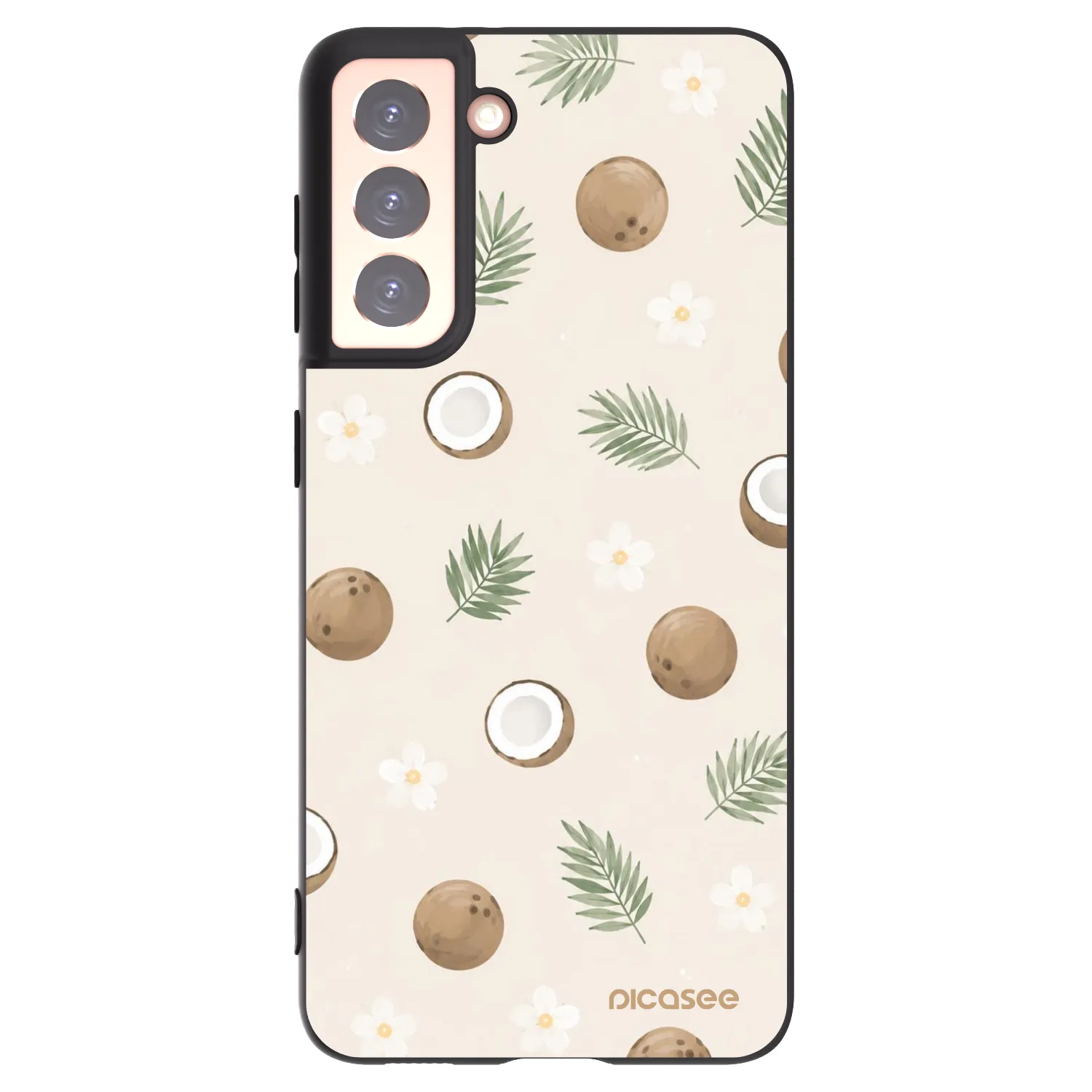 Picasee Samsung Galaxy S21 5G G991B Hülle - Schwarzes Silikon - Coconut Breeze