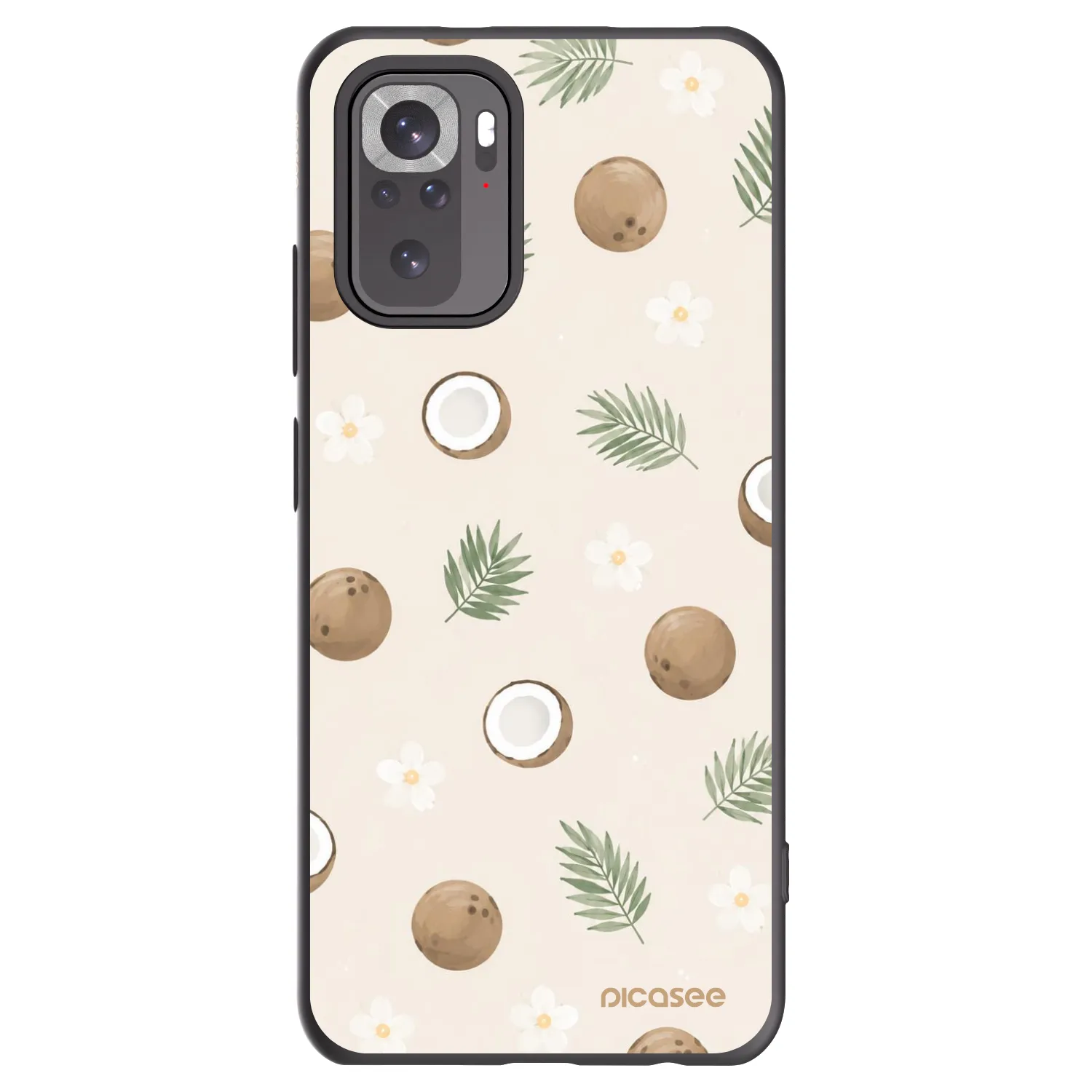 Picasee Xiaomi Redmi Note 10 Hülle - Schwarzes Silikon - Coconut Breeze