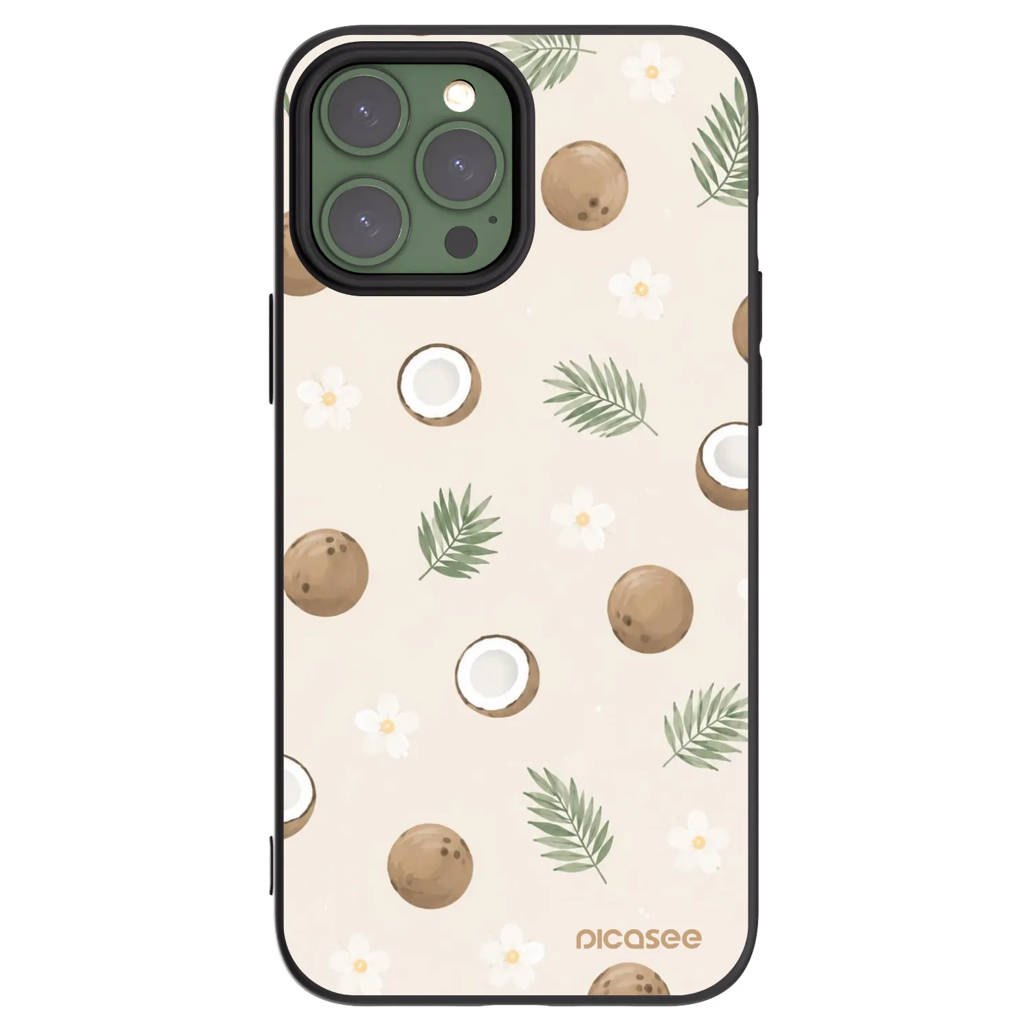 Picasee Apple iPhone 13 Pro Max Hülle - Schwarzes Silikon - Coconut Breeze