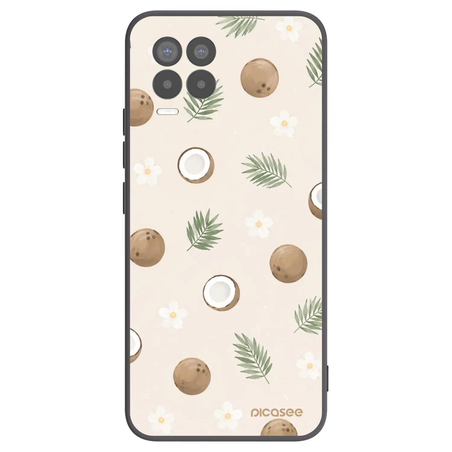 Picasee Realme 8 Pro Hülle - Schwarzes Silikon - Coconut Breeze