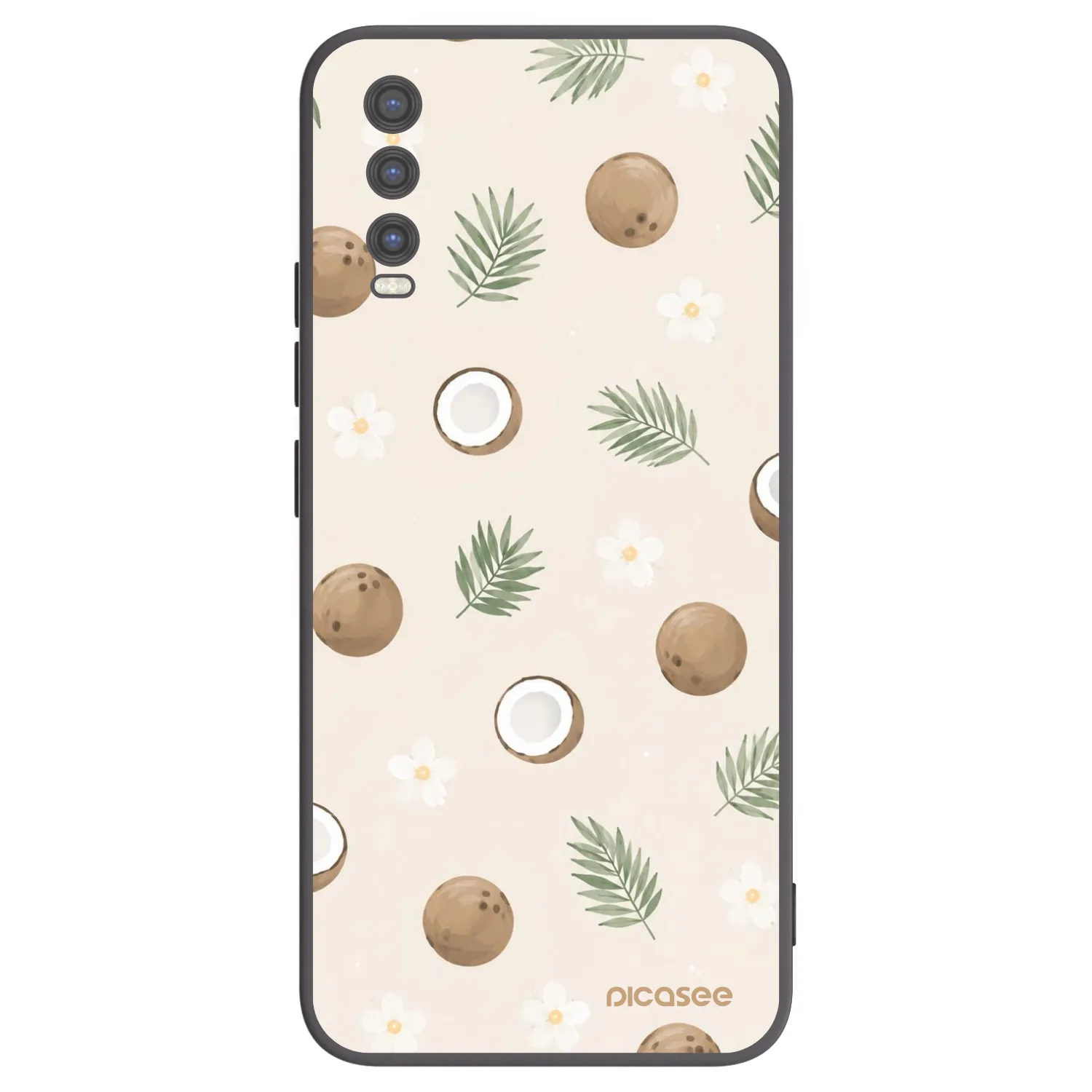Picasee Vivo Y20s Hülle - Schwarzes Silikon - Coconut Breeze