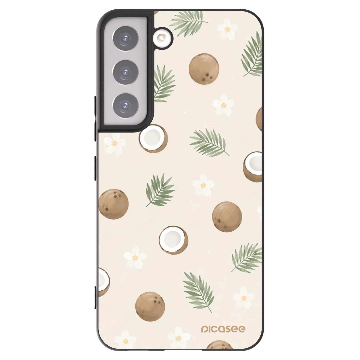 Picasee Samsung Galaxy S22 5G Hülle - Schwarzes Silikon - Coconut Breeze