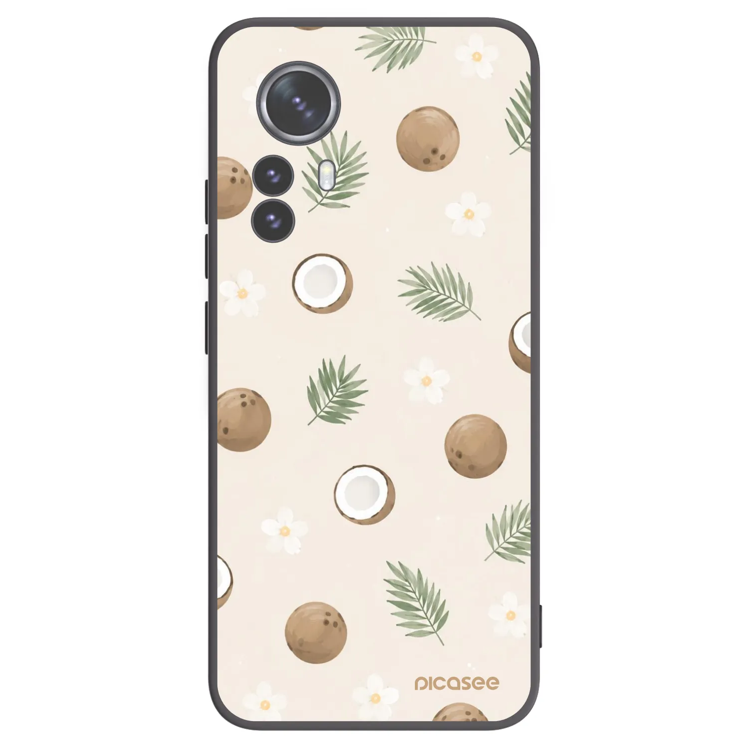 Picasee Xiaomi 12 Pro Hülle - Schwarzes Silikon - Coconut Breeze