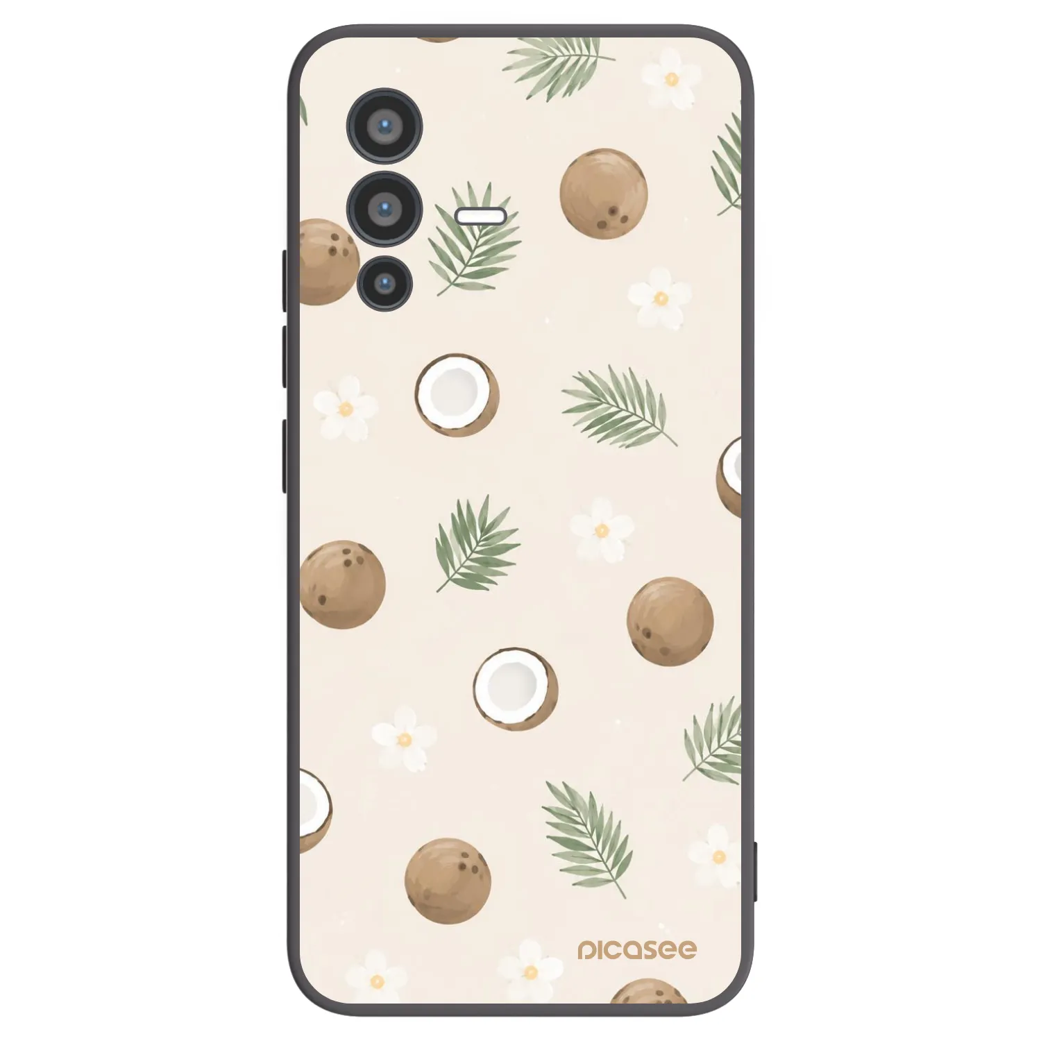 Picasee Vivo V23 5G Hülle - Schwarzes Silikon - Coconut Breeze