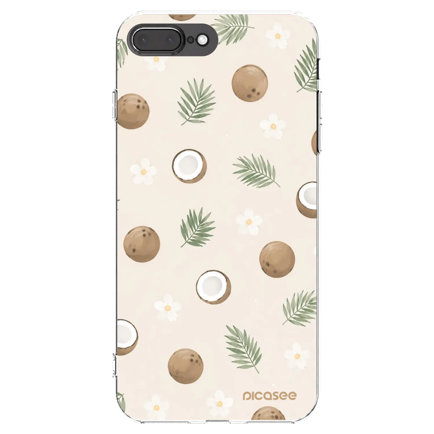 Picasee Apple iPhone 8 Plus Hülle - Transparentes Silikon - Coconut Breeze