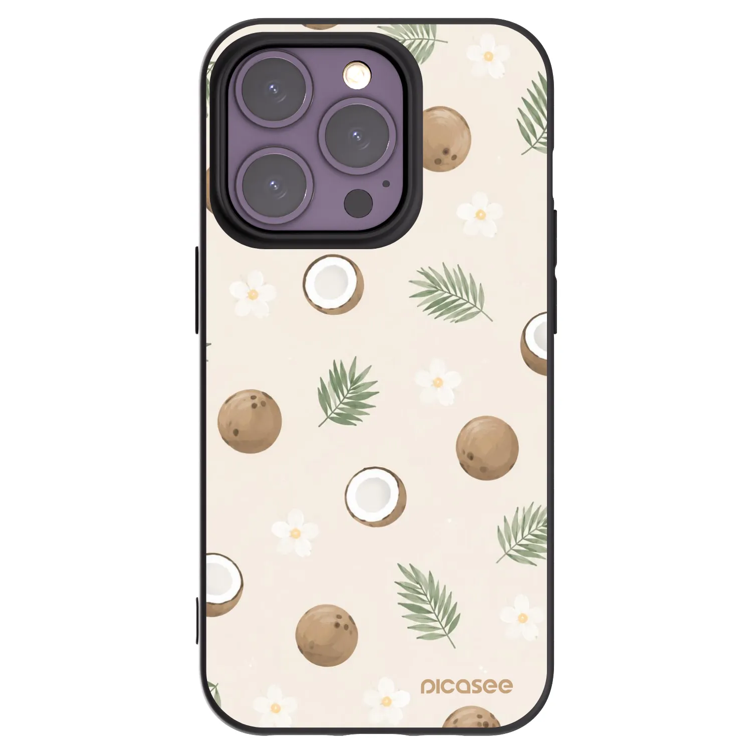 Picasee Apple iPhone 14 Pro Hülle - Schwarzes Silikon - Coconut Breeze