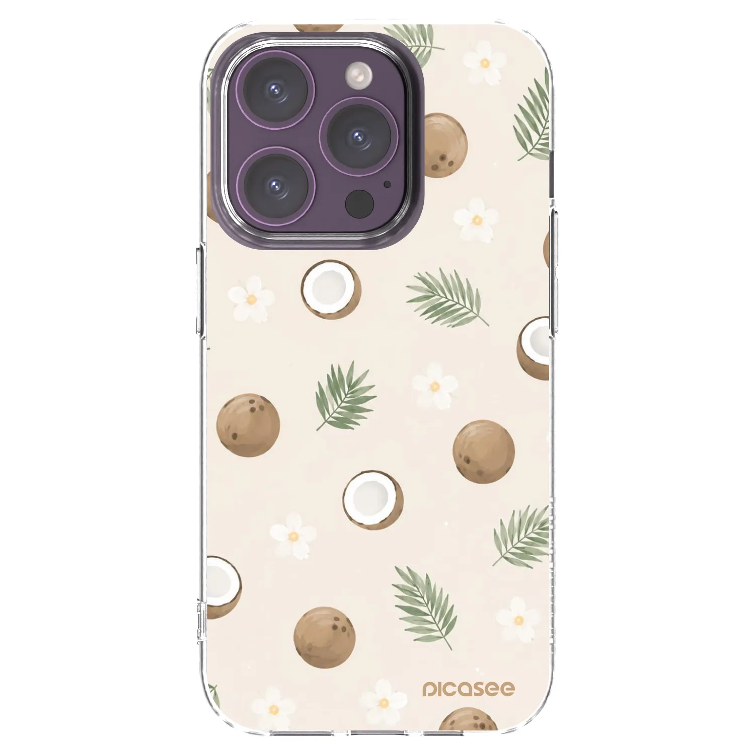 Picasee Apple iPhone 14 Pro Hülle - Transparentes Silikon - Coconut Breeze