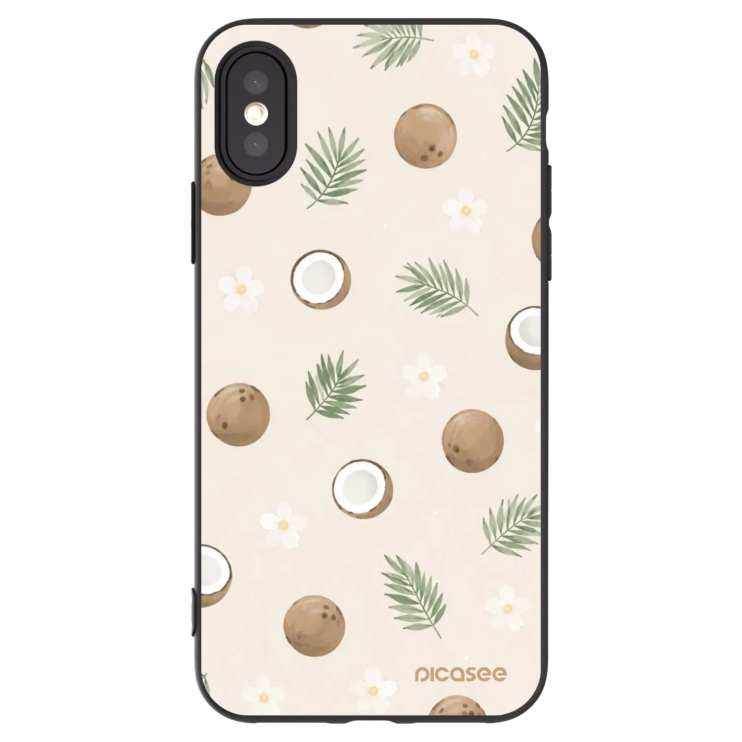 Picasee Apple iPhone X/XS Hülle - Schwarzes Silikon - Coconut Breeze