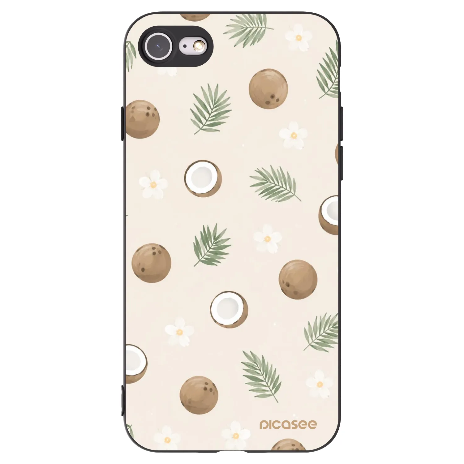 Picasee Apple iPhone 7 Hülle - Schwarzes Silikon - Coconut Breeze