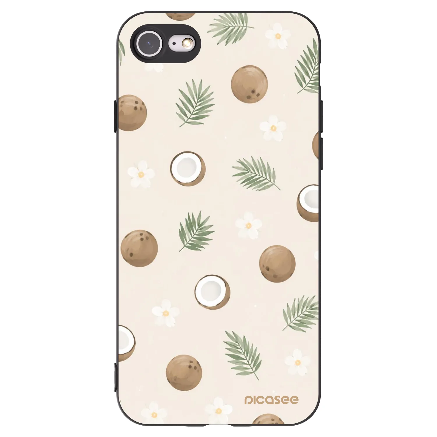 Picasee Apple iPhone 8 Hülle - Schwarzes Silikon - Coconut Breeze