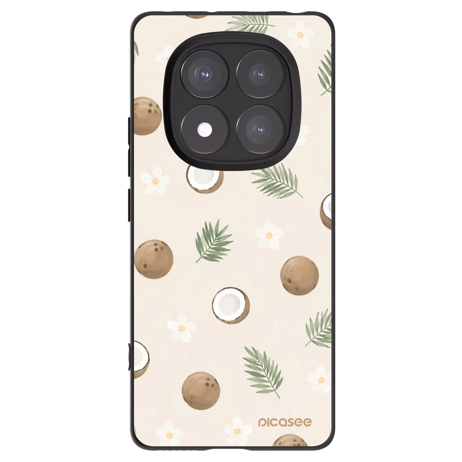 Picasee Xiaomi Redmi Note 14 Pro 5G Hülle - Schwarzes Silikon - Coconut Breeze