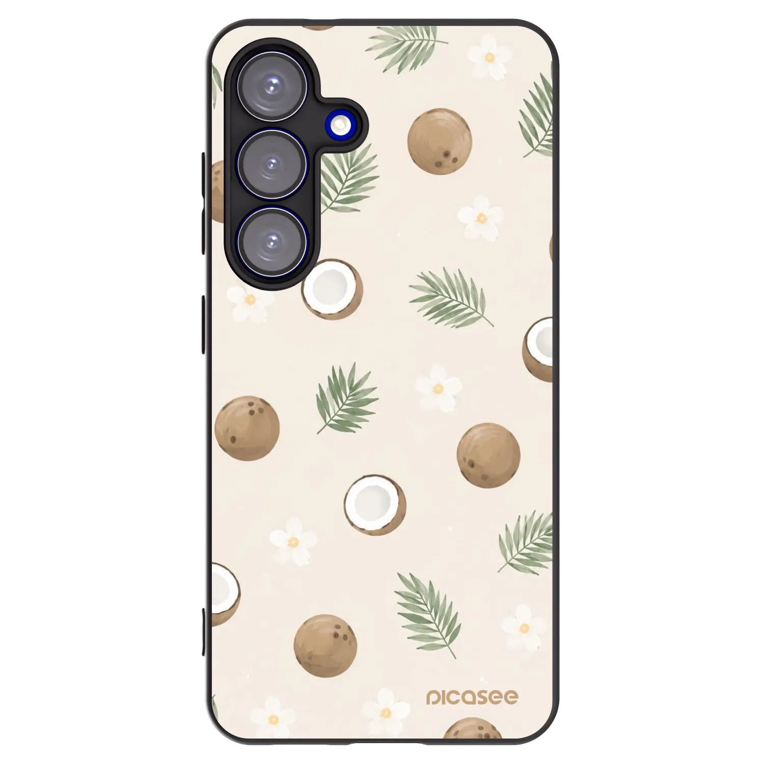 Picasee Samsung Galaxy S25 5G Hülle - Schwarzes Silikon - Coconut Breeze