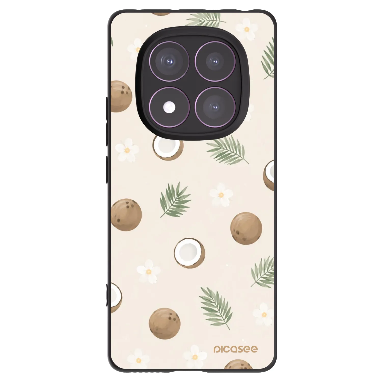 Picasee Xiaomi Redmi Note 14 Pro 4G Hülle - Schwarzes Silikon - Coconut Breeze