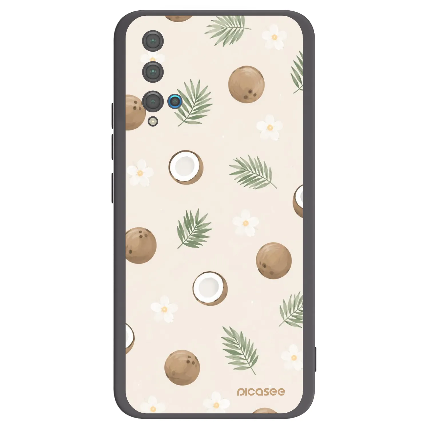 Picasee Huawei Nova 5T Hülle - Schwarzes Silikon - Coconut Breeze
