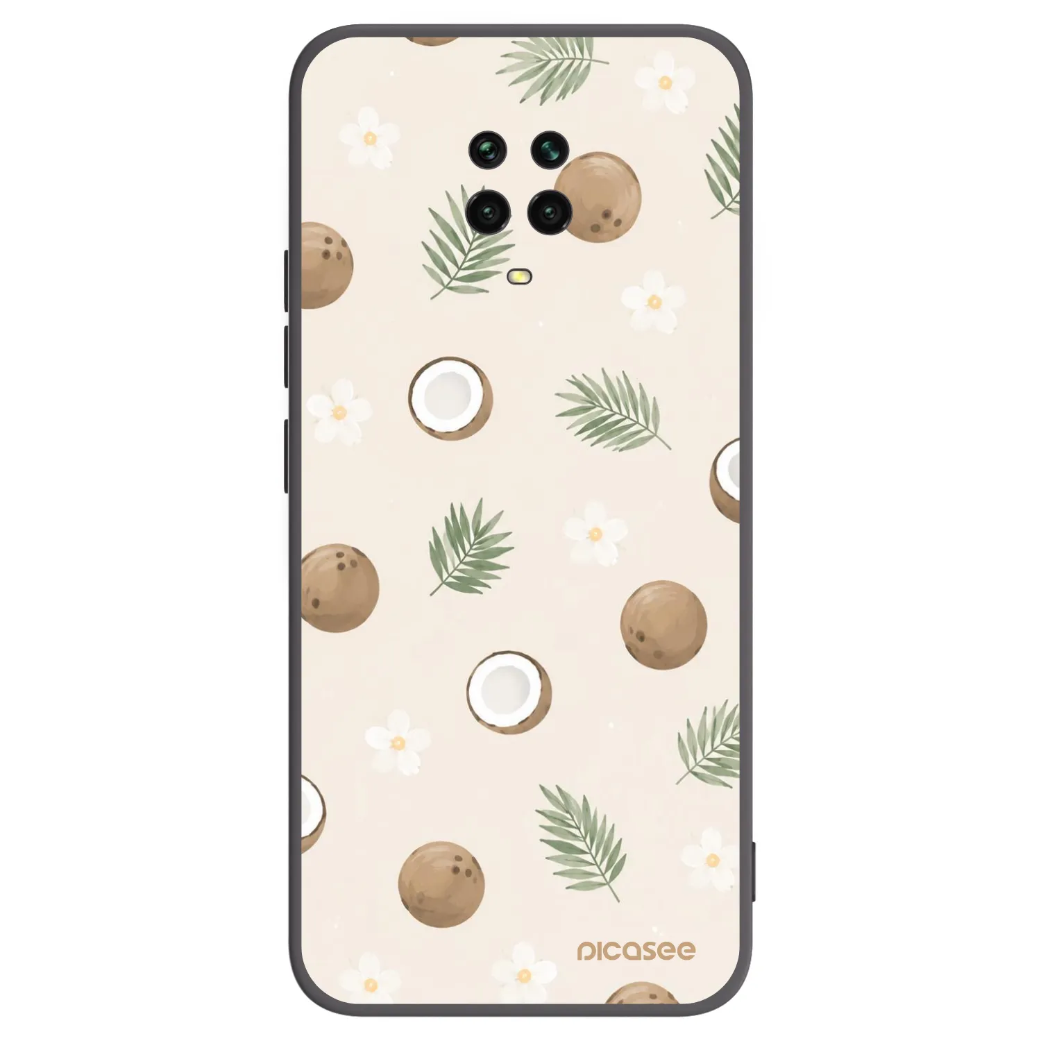 Picasee Xiaomi Redmi Note 9 Pro Hülle - Schwarzes Silikon - Coconut Breeze