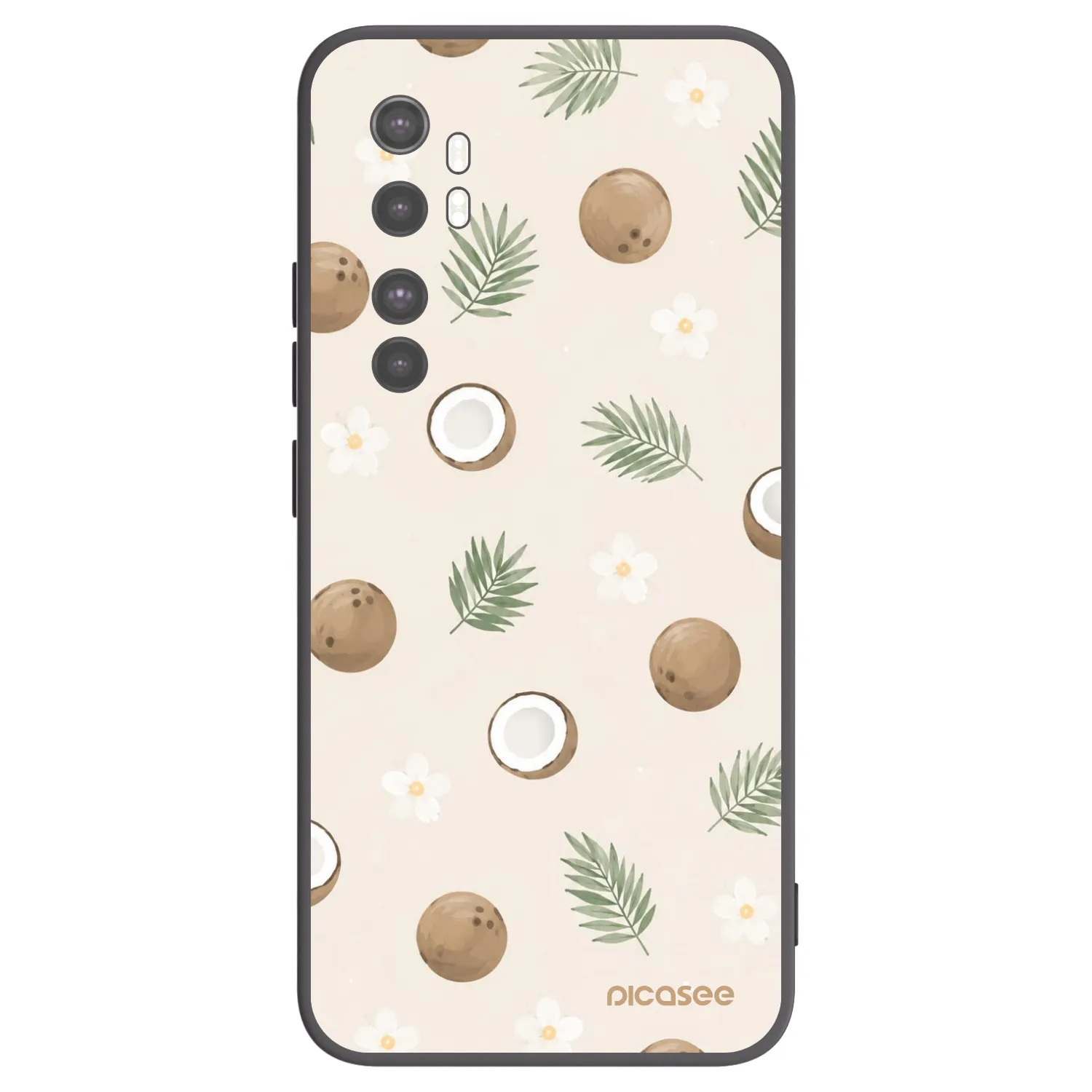 Picasee Xiaomi Mi Note 10 Lite Hülle - Schwarzes Silikon - Coconut Breeze